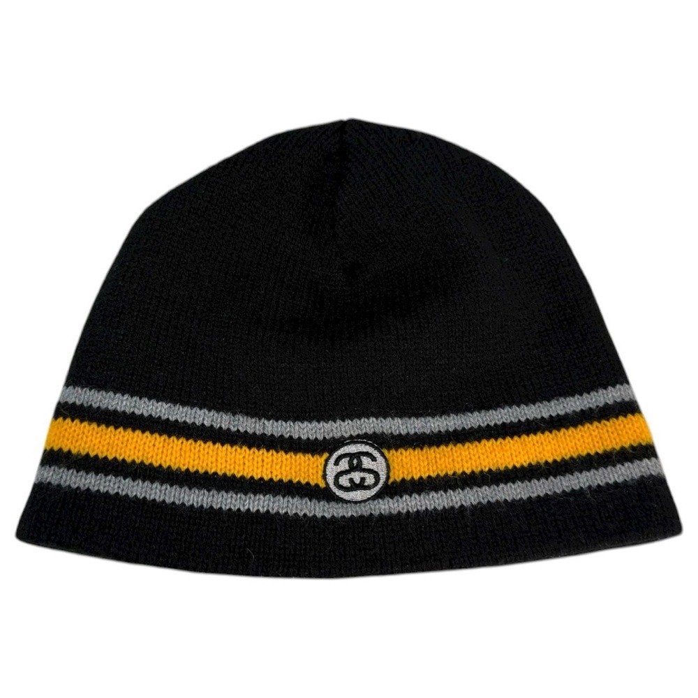 Vtg Rare Stussy Jaguard‎ striped skullcap beanie Streetwear Unisex - One Size